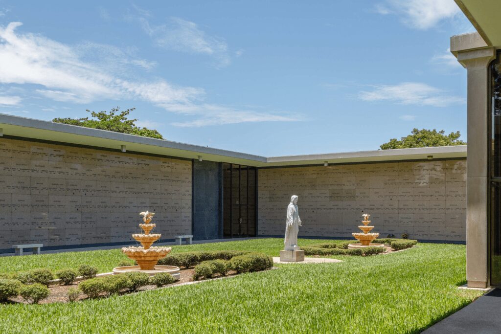 A green memorial garden